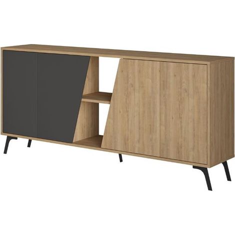 Madia 4 ante Fiona 180x35,6x82H colore rovere e antracite (1/5)