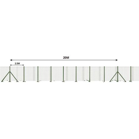 Kit clôture grillagée 20 x 1,50 m - Maille 100x50mm - Fil 2,5mm