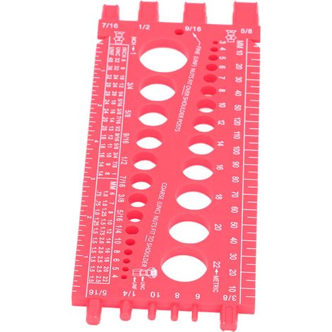 Depisuta Vérificateur de Filetage D'écrou et de Boulon, Taille de Boulon Standard et Métrique et Jauge de Filetage, Boulon de Bolt de Boulon et Jauge D'identificateur D'écrou, Recherche (rouge) (1/5)