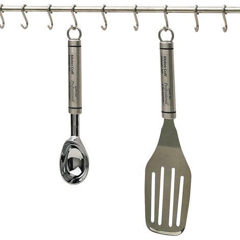 KitchenCraft Portautensili in acciaio inox con 12 ganci, 52 cm (20,5")