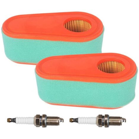 Lot de 2 filtres à air ovales de rechange, préfiltre, filtre à carburant et bougie d'allumage pour moteurs Briggs & Stratton 795066, 796254 et 5419 DOV série 700