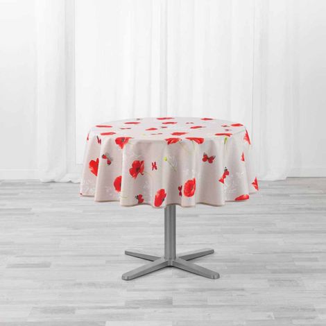 Nappe Antitache Ronde "Sweet Poppy" 180cm Rouge (1/3)
