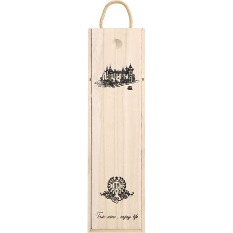 Coffret cadeau en bois délicat pour bouteille de vin rouge rétro, boîte de rangement portable et décorative. (1/5)