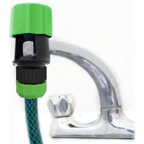 Raccordo per tubo flessibile per rubinetto da cucina e tubo da giardino, adattatore miscelatore per uso interno ed esterno, 1 pezzo (verde). (1/5)