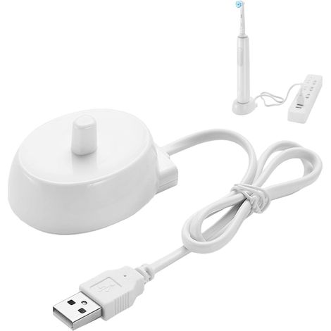 Chargeur de Rechange Compatible avec 3757, Station de Charge pour Brosse à Dents électrique Braun 3757, Station de Charge, Chargeur de Voyage Portable pour Genius Pro Serie, USB Type