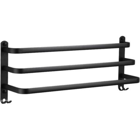 Porte-serviettes de salle de bain 60 cm , Porte-serviette mural , Porte-serviettes sur pied Accessoire de salle de bain , Porte-serviette de salle de bain sans perçage (1/5)