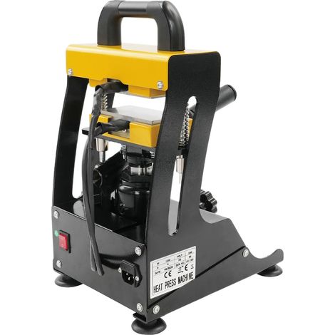 Heißpressmaschine, Dual-Heizplatten, LCD-Display, Schwarz und Gelb (1/2)
