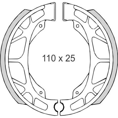 Zapatas de freno BRENTA para DAELIM / HONDA / KYMCO / PEUGEOT / SYM (110x25mm) (FT 01200)