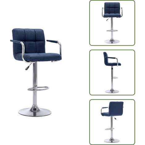 vidaXL Chaise de bar Bleu Tissu (1/5)