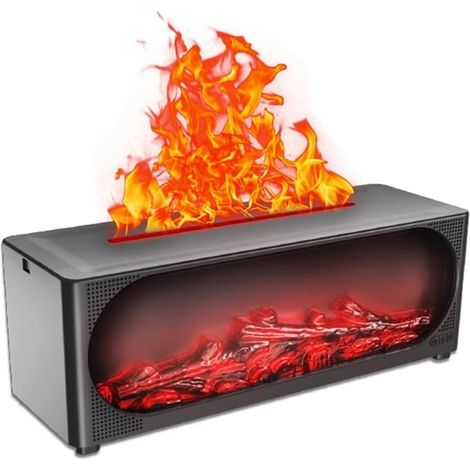 Humidificateur D'Aromathérapie à Simulation de Flamme, Diffuseur D'Aromathérapie Domestique avec Veilleuse et Diffuseur D'Huiles Essentielles (1/5)