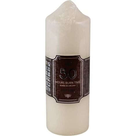 Marco Paul Christmas Church Pillar Candle Long Burn Time Ivory Candles Christmas Lighting Candle Light Long Lasting Festive D�cor Wedding Party Festive Xmas (50hrs Burn Time Pillar / H 15cm) (1/2)