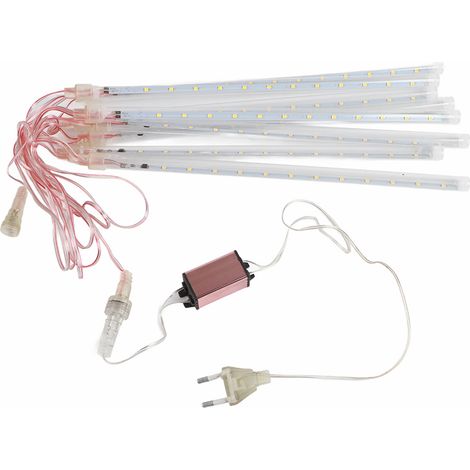 Guirlande LED Pluie d'Étoiles 8 Tubes 30cm Étanche pour Noël Mariage Fête Extérieur (1/5)