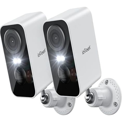 Caméra de surveillance WiFi sans fil, résolution 2MP, vision nocturne de 10m, batterie lithium-ion rechargeable, audio bidirectionnel intégré, prend en charge Android et iOS (1/5)