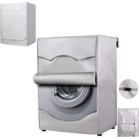 Housse de protection pour lave-linge – Argent – 60x60x85 cm – Imperméable – Anti-UV et poussière (1/5)