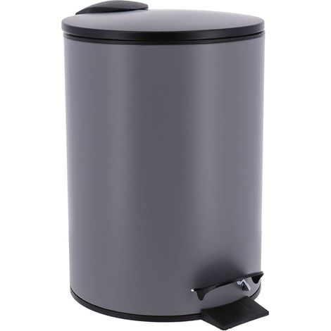 Bidone per rifiuti in metallo drop-brake 3l - grigio nero - Tendance (1/5)