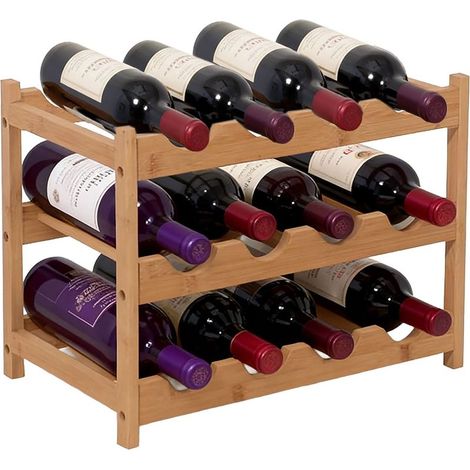 Casier à vin en bambou pour cuisine ou bar à domicile (1/5)