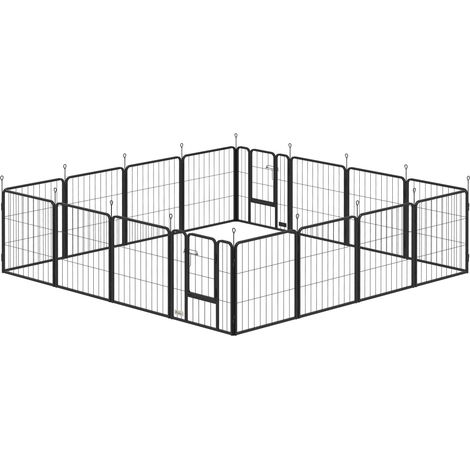 Parc pour chien, parc pour animaux, 16 panneaux, clôture portable pliable, sécurisé, noir (1/5)