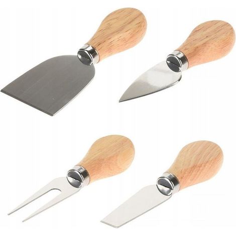 Set di coltelli in acciaio per formaggi e snack, 4 pezzi