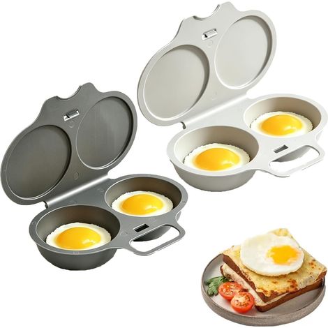 Cuiseur Oeuf,2PC Pocheuses à œufs Micro-ondes, Cuiseur Oeuf,Cuiseur a œufs,Moule à Vapeur, Microwave Egg Poacher With Lid & Handle,Antiadhésive Sans Huile,Facile à Nettoyer (1/5)