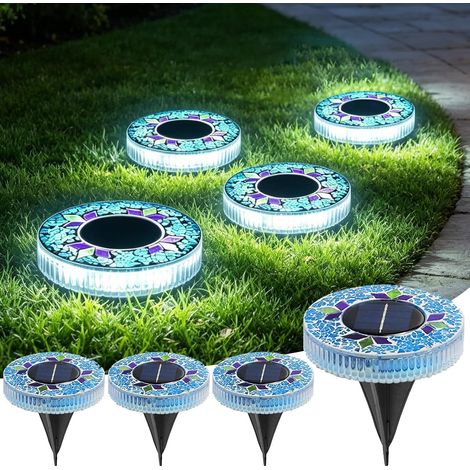 Lampe Solaire Au Sol,4 Pièces Lumière Solaire Extérieur,Lampe Solaire Extérieur Jardin,Lampes Solaires D'extérieur,Lampes de Sol étanches,pour Décoration de Jardin,Terrasse,Pelouse,Chemins (1/5)