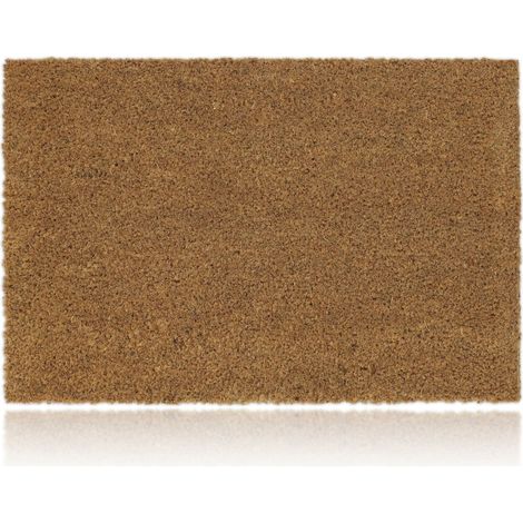 Relaxdays Felpudo para la entrada de su hogar, fibras coco y PVC, 40 x 60 cm antideslizante elemento decorativo, natural (1/5)