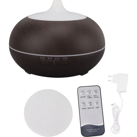 550-ml-Ultraschall-Diffusor für ätherische Öle mit Fernbedienung – Holzoptik – Luftbefeuchter – 110–240 V (EU-Stecker) (1/5)