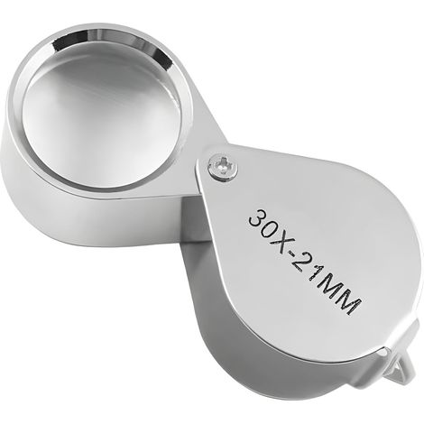 Loupe De Bijoutier, 30 X 21 Mm, Portable Bijoutier Pliable Loupe pliante argent (1/5)