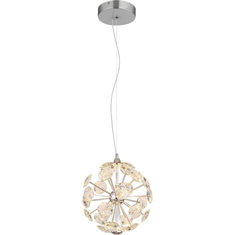 Globo - lampada a sospensione - VIRINA - cromo - vetro - Ø 28cm -
