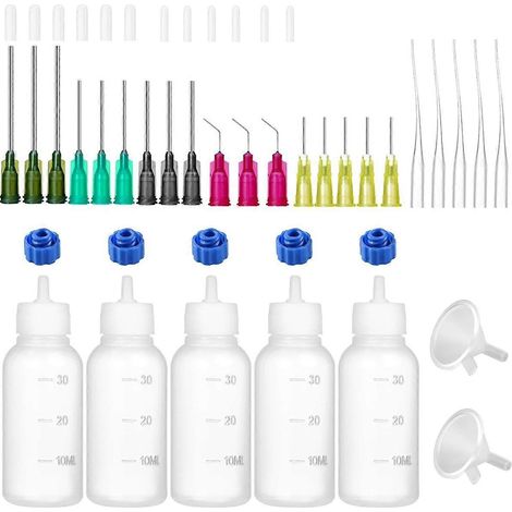 Flacon applicateur de colle de précision 30 ml, flacon à embout fin, bouchon de rangement pour tubes de calibre 14, 16, 18, 20 et 25 (1 pièce) (1/5)