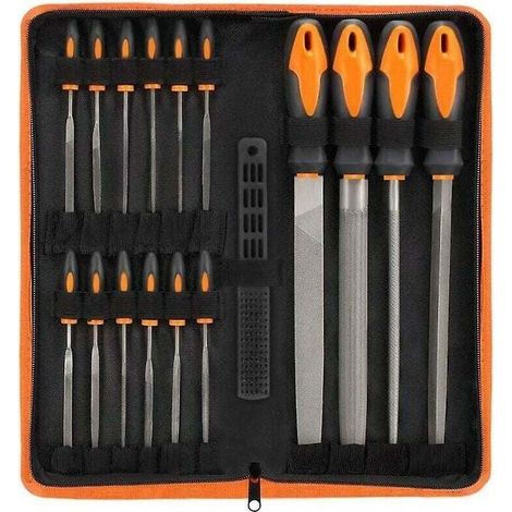 Ensemble de 17 limes combinées pour métaux, lime ronde en acier, ensemble d'outils abrasifs (1/4)