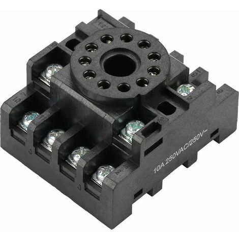Base de Relais d'Alimentation à 11 Broches Embase pour Support de Base Bornes à Vis Montage sur Rail DIN pour JQX-10F Relais Temporisé JTX-2C (1/4)