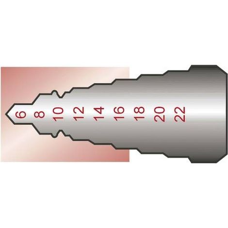 Exact 05330 Broca escalonada HSS 9-36 mm metal plástico