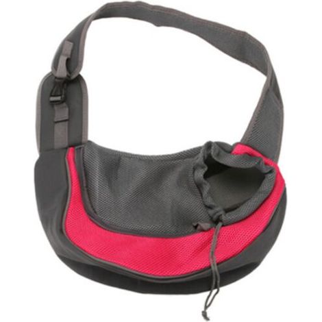 Sac pour animaux de compagnie Sac à dos en filet respirant pour animaux de compagnie, sac à bandoulière diagonal portable pour chats et chiens, fournitures pour animaux de compagnie, grand, r (1/5)