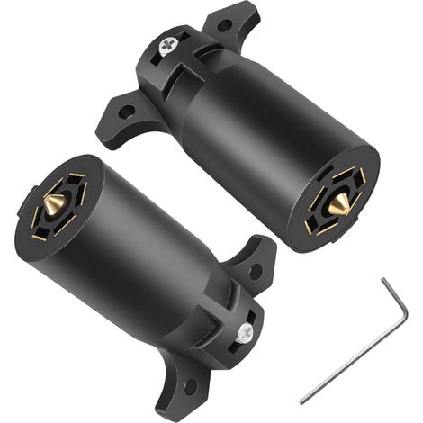 Connecteur de lumière de remorque à 7 broches avec borne en laiton intégrée pour garantir la sécurité des freins et des clignotants pour la structure de câblage des feux de remorque (1/5)