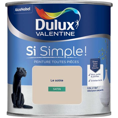 Peinture toutes pièces Dulux Valentine Si Simple  Satin Le Sable 0,5 L