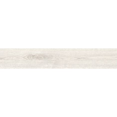 Mexen Wood Ville Grès cérame émaillé Bianco, rectifié G1, carrelage effet bois sol-mur 120 x 20 cm, carving (1/3)