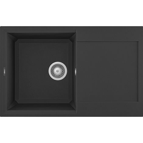 Lavello Elleci Incasso 1 vasca 79x50 Easy 300 Granitek Nero LGY30040 (1/5)