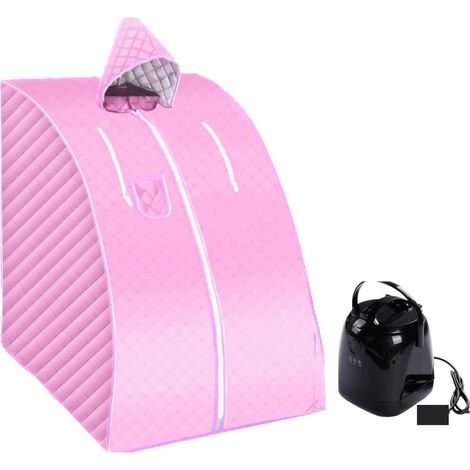 Kit de sauna portatif Salle portative de générateur de sauna à vapeur, pot de vapeur 2.0L amincissant le support en métal fort d'acier inoxydable de station thermale de bain Tente de sauna personnelle (1/5)