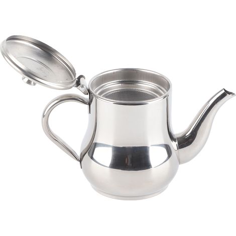 Edelstahl-Teekanne mit Filter, rostfrei, langlebig, Ölsieb, für Hotels, Restaurants und Haushalte, 500 ml, Naturfarbe (1/5)