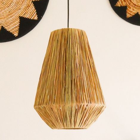 Abat-jour pour Suspension et Plafonnier Rond en Raphia pour Luminaire de Plafond Intérieur - PANGIVO (1/5)