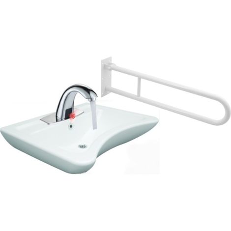 Behinderten-Waschbecken-Set Keramik, mit Sensor-Armatur MEISSA Viba+ 63x50x20,5 cm (1/5)