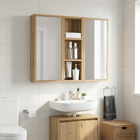 vidaXL Armadio da bagno a muro Rovere Artigianale 20 x 10 x 60,5