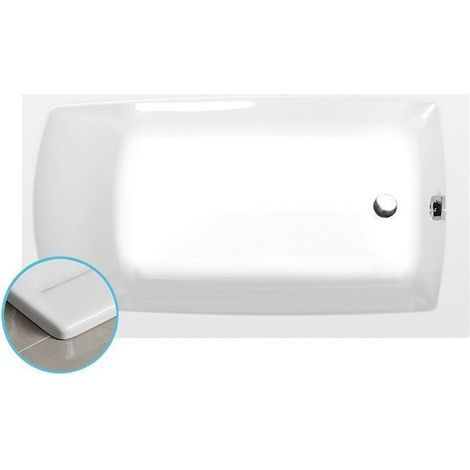 Baignoire rectangulaire LILY SLIM 130x70x39cm, blanc (1/4)