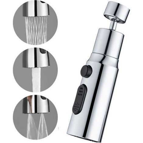 3-position kitchen tap spray head, 720° rotating nozzle (1/5)