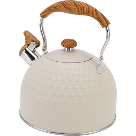 Bouilloire sifflante 2,5 L en acier inoxydable, chauffe efficace et uniforme, avec poignée isolante. (1/5)