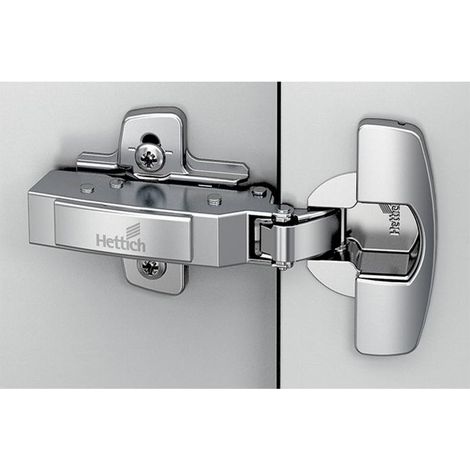 Hettich – Charnière pour meuble 15 à 32mm 110° nickelée – Montage central à visser – Charge maximale 30kg – 9091590