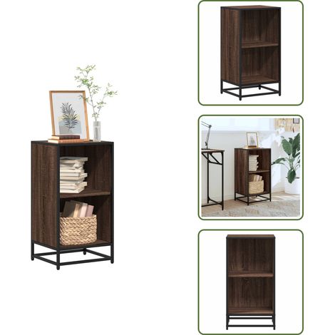 Libreria in truciolato - vidaXL Libreria Rovere Marrone 40x35x76 cm in Legno Multistrato - Libreria con ripiani