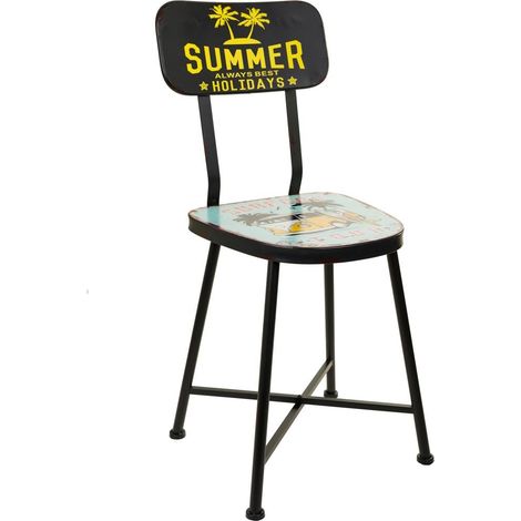 Silla de metal azul 38x40x82