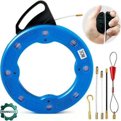 Manuzen - Tire-fil polyester 30 m × 4 mm – avec étui – Bleu (1/3)