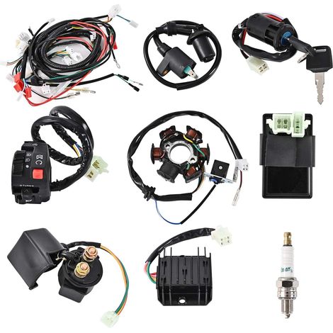 Complete Wire Harness Kit Electric Wire Harness Copper Wire Stator CDI Regulator Ignition Switch ATV For 4 Stroke GY6 125cc 150cc Pit Bike (1/5)